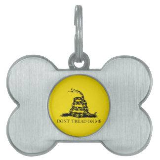 Placa Para Mascotas Bandera Gadsden de serpiente de cascabel: Lucha, R