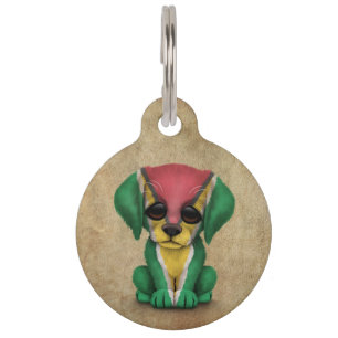 Placa Para Mascotas Bandera guyanesa patriótica suave perro picante, t