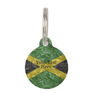 Placa Para Mascotas Bandera jamaicana - arrugada