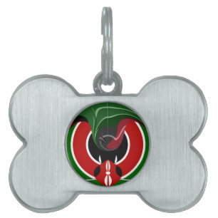 Placa Para Mascotas Bandera keniana fluida: Un diseño moderno