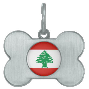 Placa Para Mascotas Bandera libanesa