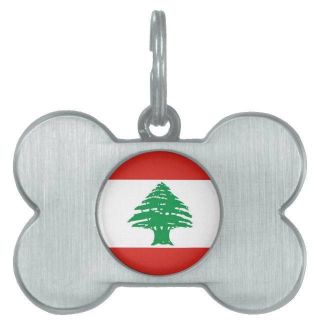 Placa Para Mascotas Bandera libanesa (Frente)