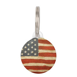 Placa Para Mascotas Bandera norteamericana de la gloria vieja