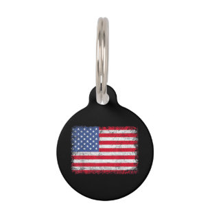 Placa Para Mascotas Bandera Patriótica Estadounidense Para Hombres Niñ