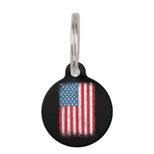 Placa Para Mascotas Bandera Patriótica Estadounidense Para Hombres Niñ