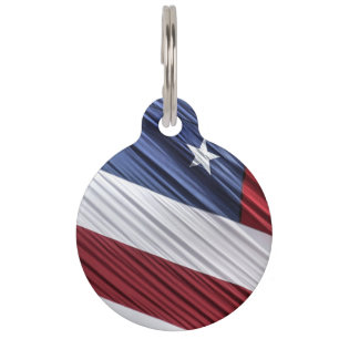 Placa Para Mascotas Bandera Patriótica Estadounidense Roja, Blanca y A