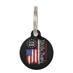 Placa Para Mascotas Bandera Patriótica Nosotros El Pueblo 1776 2026