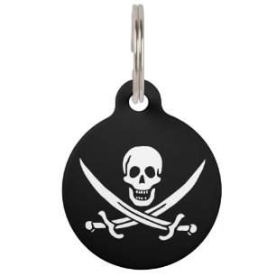 Placa Para Mascotas Bandera Pirata