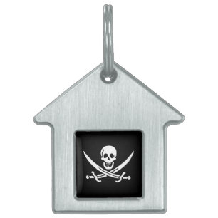 Placa Para Mascotas Bandera pirata de Jolly roger