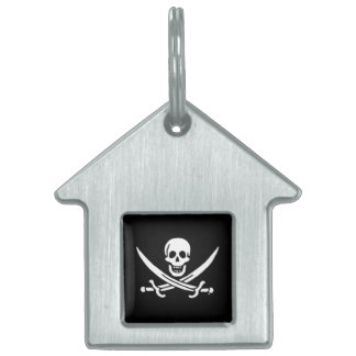 Placa Para Mascotas Bandera pirata de Jolly roger