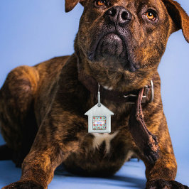 Placa Para Mascotas Bandera portorriqueña Flor de Maga