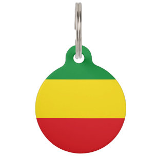 Placa Para Mascotas Bandera rastafari rasta etíope