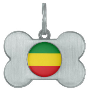Placa Para Mascotas Bandera Rastafari Rasta Etíope