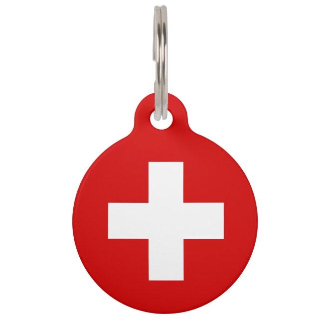 Placa Para Mascotas Bandera suiza (Anverso)