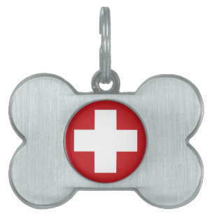 Placa Para Mascotas Bandera suiza