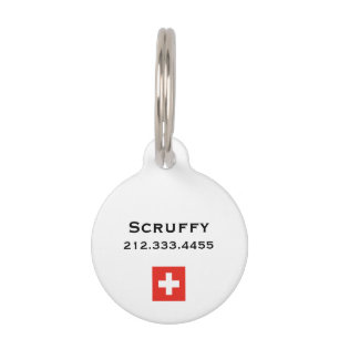 Placa Para Mascotas Bandera suiza