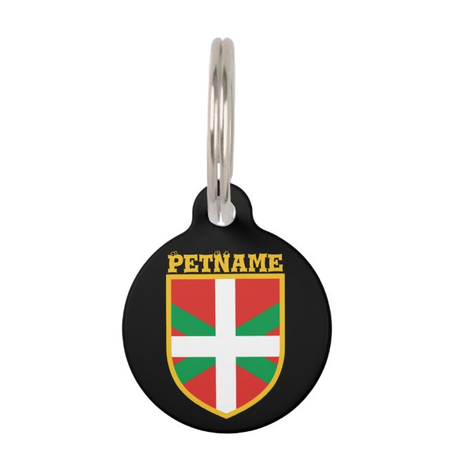 Placa Para Mascotas Bandera vasca (Anverso)