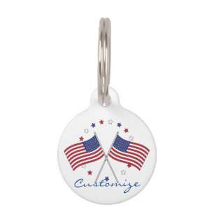 Placa Para Mascotas Banderas americanas Thunder_Cove patriótico el 4
