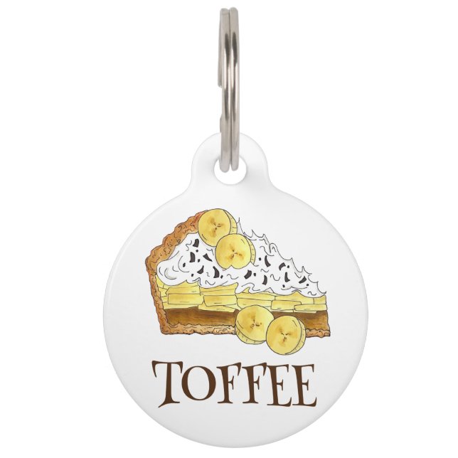 Placa Para Mascotas Banoffee Banana Toffee Pie Slice Reino Unido Food (Anverso)