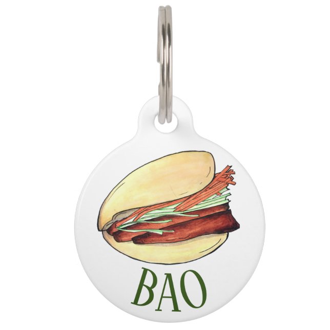 Placa Para Mascotas Bao Buns Porkbelly al vapor de Lotus Bun (Anverso)