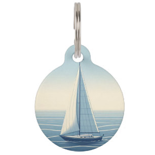 Placa Para Mascotas Barco de vela en alta mar