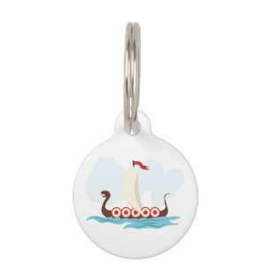 Placa Para Mascotas Barco de Viaje