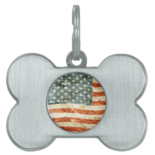 Placa Para Mascotas Barras y Estrellas