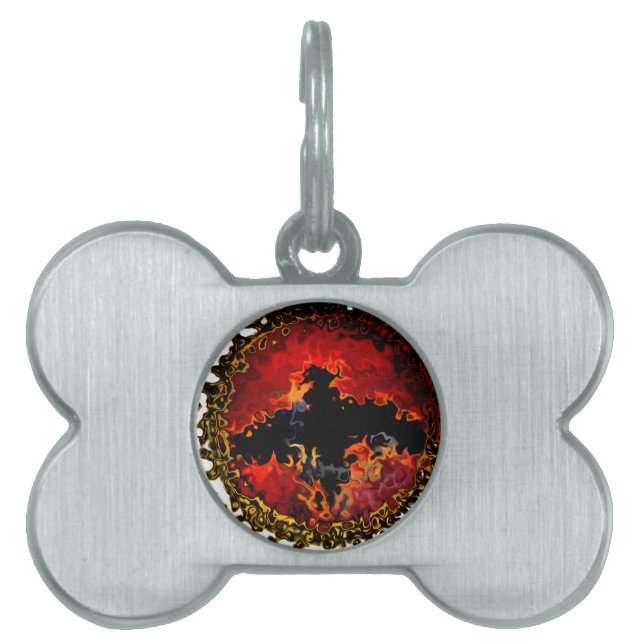 Placa Para Mascotas Bat Art Spooky Animal (Frente)