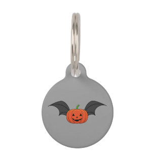 Placa Para Mascotas Bate de calabaza de Halloween Añadir nombre