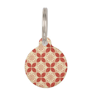 Placa Para Mascotas Batik Kawung, patrón indonesio, javanés, étnico