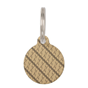 Placa Para Mascotas Batik Parang, Patrón Indonesio, Javanés, Étnico