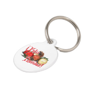 Placa Para Mascotas Baubles y pimientos - Feliz Navidad