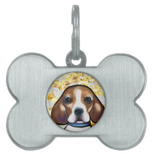 Placa Para Mascotas Beagle Bling