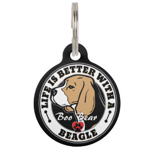 Placa Para Mascotas Beagle - La Vida Personalizada Es Mejor Con Un Bea
