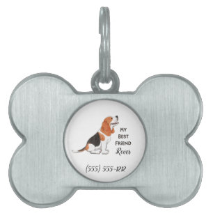 Placa Para Mascotas Beagle My Best Friend Personalizado Dog Bone Name