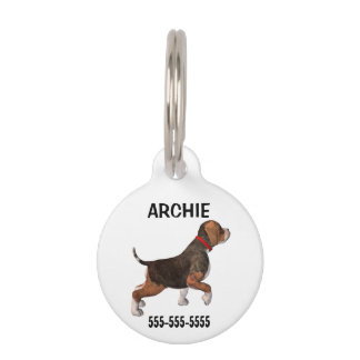 Placa Para Mascotas BEAGLE-Personaliza el nombre del Mascota/número de