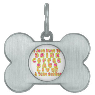 Placa Para Mascotas Beba café salva vidas y toma selfies Imprimir arte