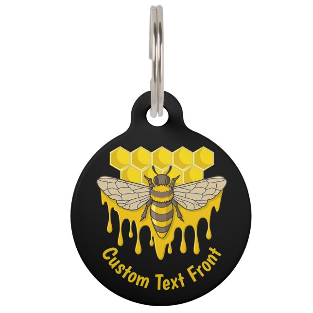 Placa Para Mascotas Bee Hive Honey (Anverso)