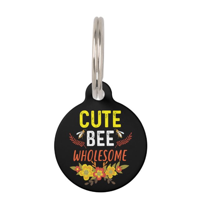 Placa Para Mascotas Beekeeper Art Cute Bee Wholesome (Anverso)