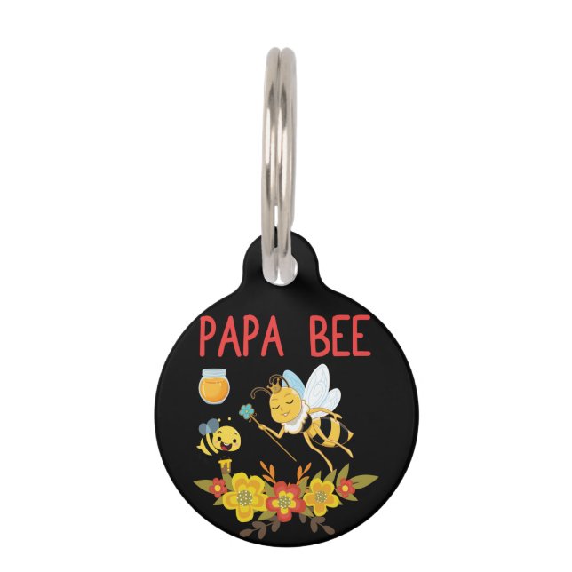 Placa Para Mascotas Beekeeper Art Papa Bee 2 (Anverso)