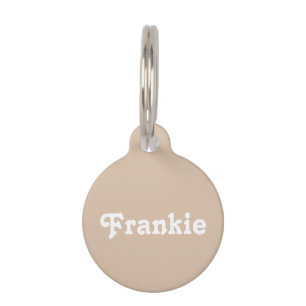 Placa Para Mascotas Beige Retro