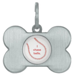 Placa Para Mascotas Béisbol, persigo bolas, etiquetas de mascota para 