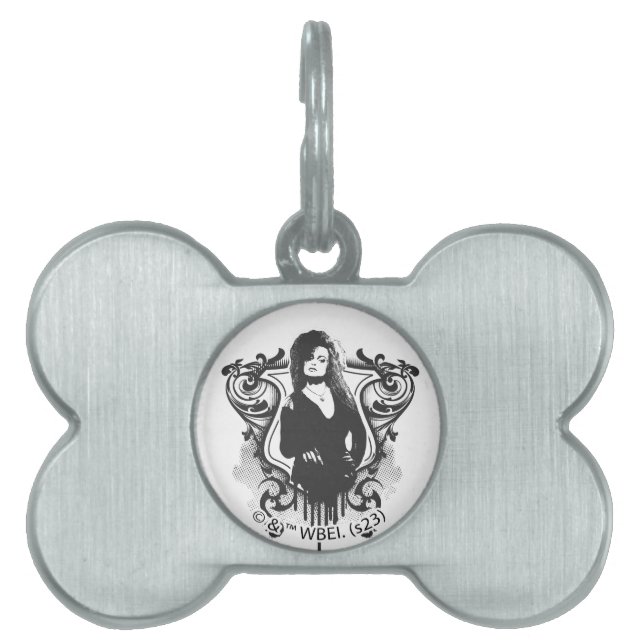 Placa Para Mascotas Bellatrix Lestrange Dark Arts Design (Frente)