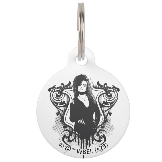 Placa Para Mascotas Bellatrix Lestrange Dark Arts Design (Anverso)