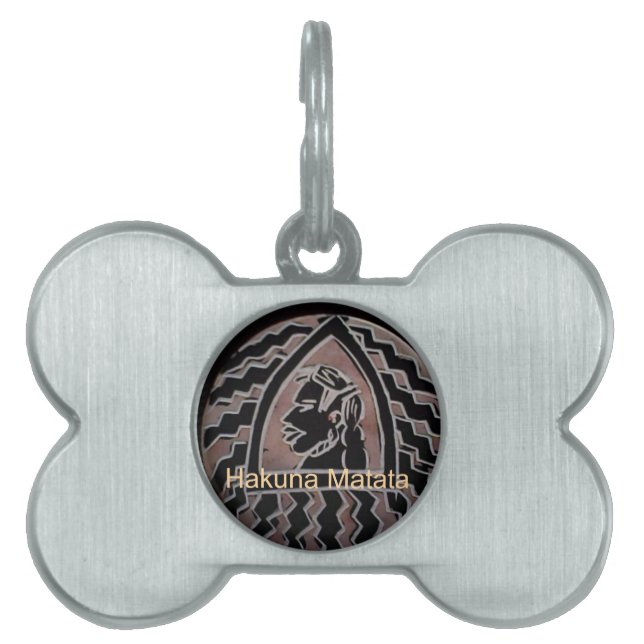 Placa Para Mascotas Belleza africana: el retrato tribal de Bongo Maasa (Frente)