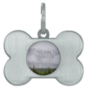 Placa Para Mascotas Belleza Detrás De Las Nubes Etiqueta De Nombre Mas