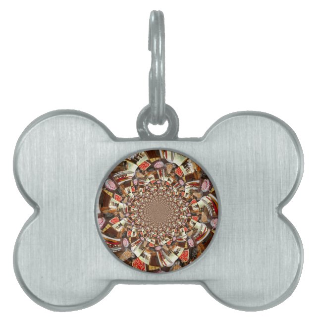 Placa Para Mascotas Bellos pasteles y postres (Frente)