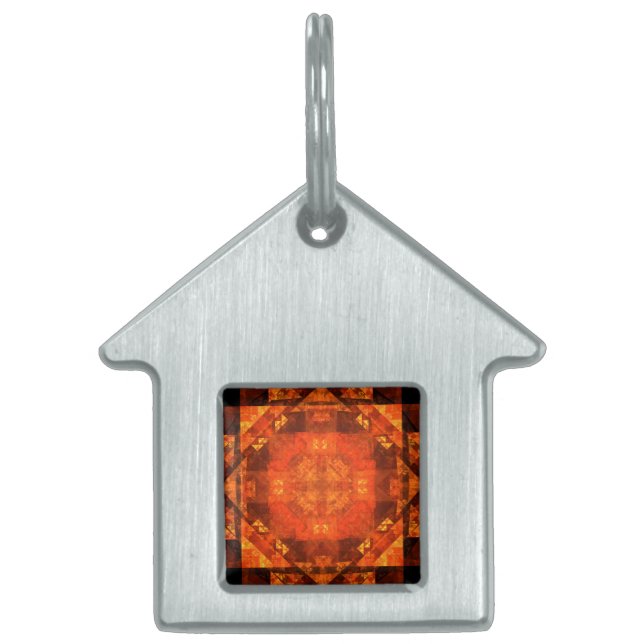 Placa Para Mascotas Bendición: Abstract Art House (Frente)