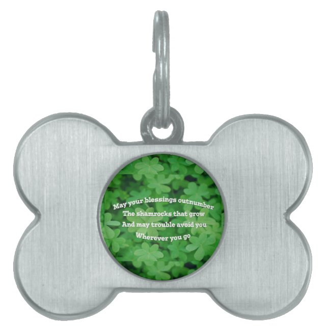 Placa Para Mascotas Bendición irlandesa (Frente)