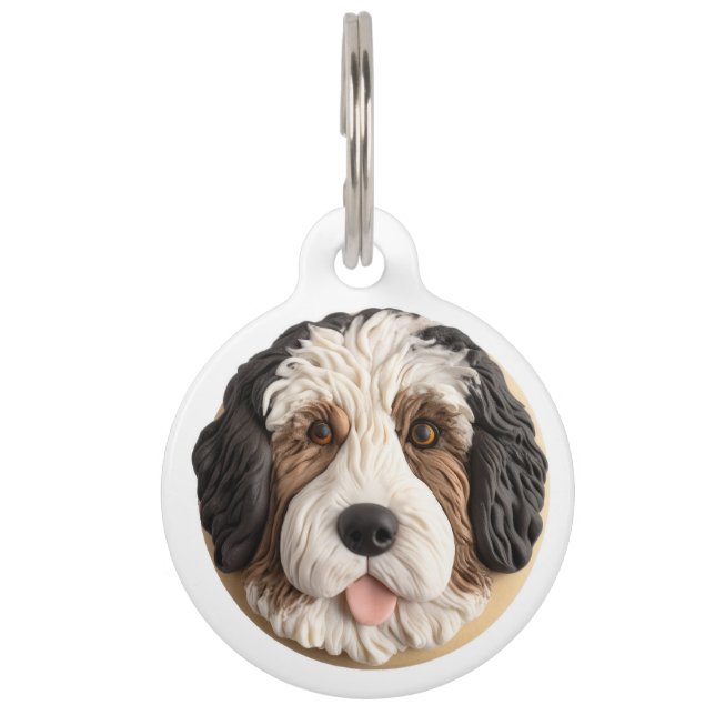 Placa Para Mascotas Bernedoodle Dog 3D Inspirado (Anverso)